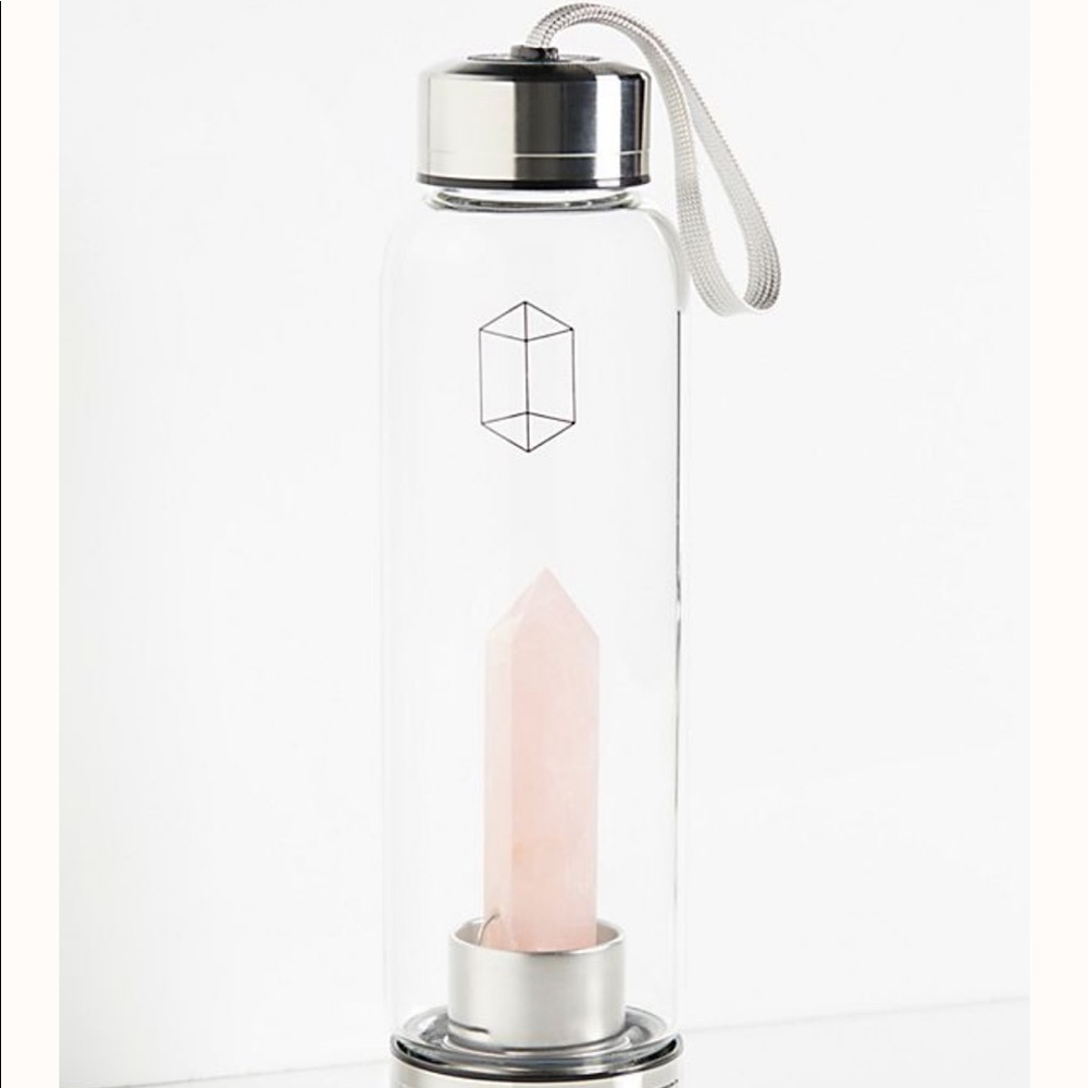 Glacee Crystal Elixir Water Bottle Rose Quartz